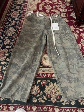 Very J Olive Green Wide Leg Flare Jeans